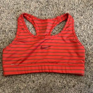 Nike Striped Sports Bra Small